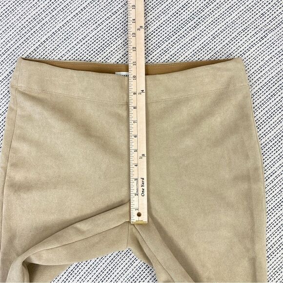 Max Studio Faux Suede Microfiber Pull On Ankle Pants Tan Large - Picture 9 of 9